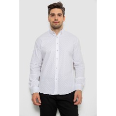 Рубашка мужская однотонная, цвет белый, 214R7075