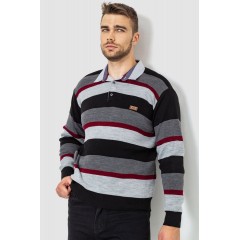 Свитер-обманка мужской, цвет серо-черный, 161R901