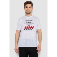 Футболка мужская с принтом, цвет белый, 244R6020