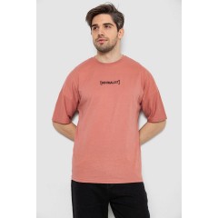 Футболка мужская с принтом, цвет темно-коралловый, 244R2126