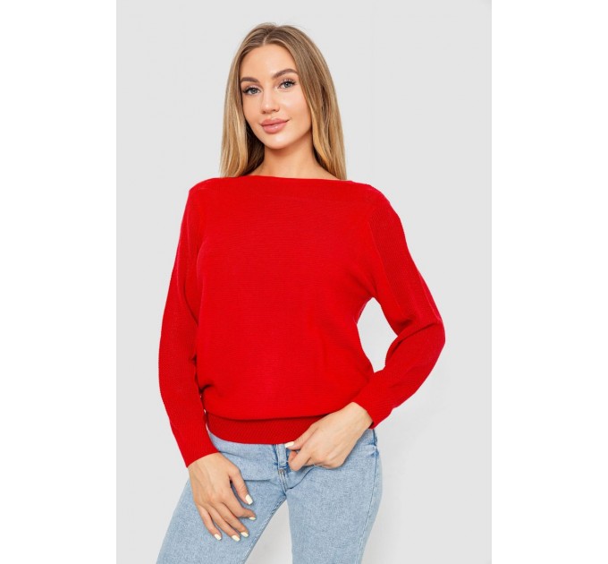 Кофта женская с манжетами, цвет красный, 244R999