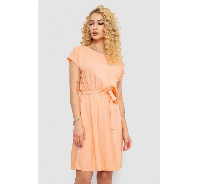 Платье однотонное, цвет персиковый, 214R0225