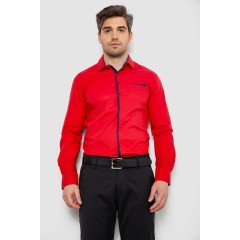 Рубашка мужская с длинным рукавом, цвет красный, 214R7009