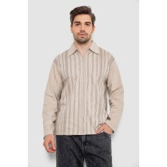 Кофта мужская на молнии в полоску, цвет светло-бежевый, 238R123