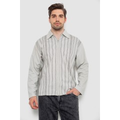 Кофта мужская на молнии в полоску, цвет светло-оливковый, 238R123