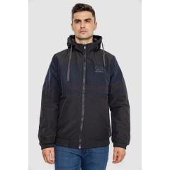 Куртка мужская демисезонная двухсторонняя, цвет черно-синий, 214R23076