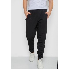 Спорт штаны мужские на флисе, цвет черный, 244R41309