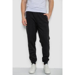 Спортивные штаны мужские на флисе, цвет черный, 244R41329