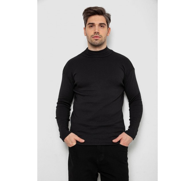 Гольф мужской на флисе, цвет черный, 238R338