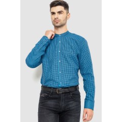 Рубашка мужская в клетку байковая, цвет сине-голубой, 214R99-34-022