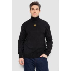Гольф мужской с вышивкой тризубец, цвет черный, 161R010