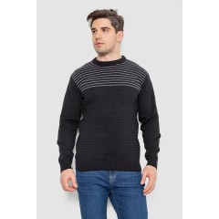 Свитер мужской в полоску, цвет черный, 161R1029