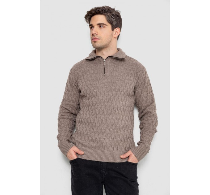Свитер мужской однотонный, цвет мокко, 161R905