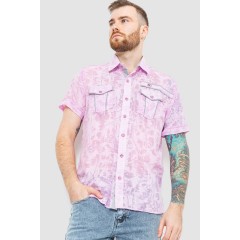 Рубашка мужская с принтом, цвет светло-сиреневый, 186R3203