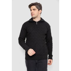 Свитер мужской однотонный, цвет черный, 161R905