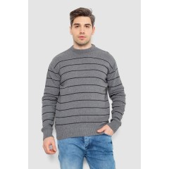 Свитер мужской в полоску, цвет серый, 161R1057