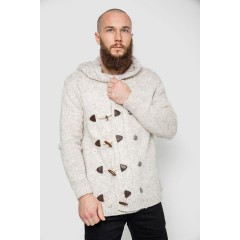 Кофта мужская на пуговицах, цвет светло-бежевый, 214R10640