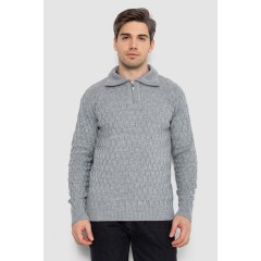 Свитер мужской однотонный, цвет серый, 161R905