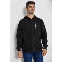 Кофта мужская на флисе с капюшоном 244R2563, цвет Черный