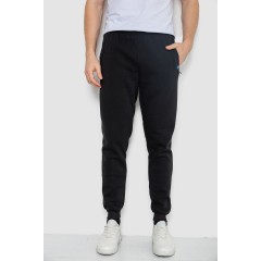 Спортивные штаны мужские на флисе, цвет черный, 244R41326