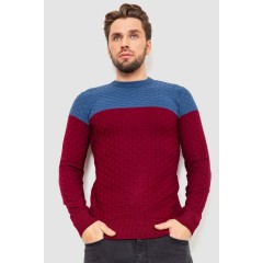 Свитер мужской двухцветный, цвет сине-бордовый, 161R1205