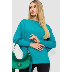 Кофта женская однотонная, цвет бирюзовый, 244R2034