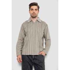 Кофта мужская на молнии в полоску  -уценка, цвет оливковый, 238R123-U-1