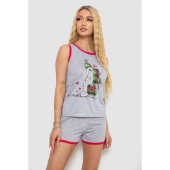 Пижама женская с принтом  -уценка, цвет серо-малиновый, 238RB40-U-2