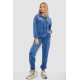 Спорт костюм женский велюровый, цвет джинс, 241R060