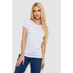 Футболка женская однотонная, цвет белый, 244R2206