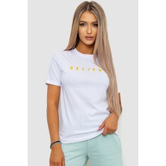 Футболка женская с принтом, цвет белый, 238R57376