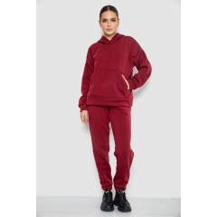 Спортивный костюм женский на флисе, цвет бордовый, 177R055