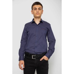 Рубашка мужская с принтом, цвет синий, 214R7170-1