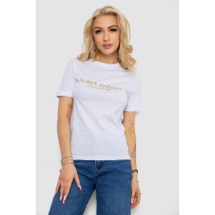 Футболка женская с принтом  -уценка, цвет белый, 238R57399-U-4