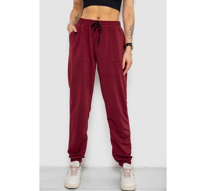 Спортивные штаны женские  -уценка, цвет бордовый, 238R347-U-21