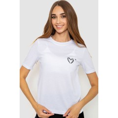 Футболка женская с принтом, цвет белый, 241R122